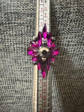 Bold Fuchsia Crystal Flower Ring - Women's Jewelry Bundle for discounts.